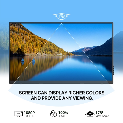 18.5 inch Portable Monitor, 1080P FHD IPS Laptop Monitor, Second Screen Dual USB C HDMI Computer Gaming Display with Speakers & Smart Cover for PC