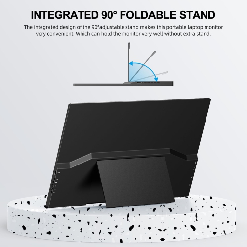 18.5 inch Portable Monitor, 1080P FHD IPS Laptop Monitor, Second Screen Dual USB C HDMI Computer Gaming Display with Speakers & Smart Cover for PC