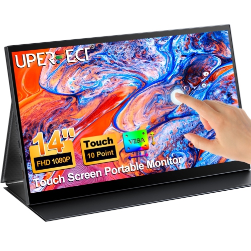 UPERFECT  Portable Monitor Touchscreen, 1080P Fhd Mini Monitor Ips HDr Display Screen, External Second Monitor W/ Type C HDMI