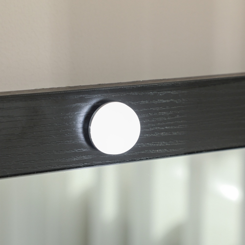 HOMCOM Vanity Desk with Mirror and Lights, Makeup Vanity with Stool and 2 Drawers, 10 LED Bulbs Dressing Table for Bedroom, Black