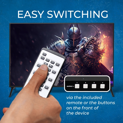 OREI 8K HDMI 4x4 Matrix Switcher with Optical/Analog Audio Extractor, 8K to 4K Downscaling