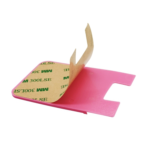 TopSave Phone Card Holder Sockets, Silicone Adhesive Stick-on Sleeve Pocket for Smartphones, Hot Pink