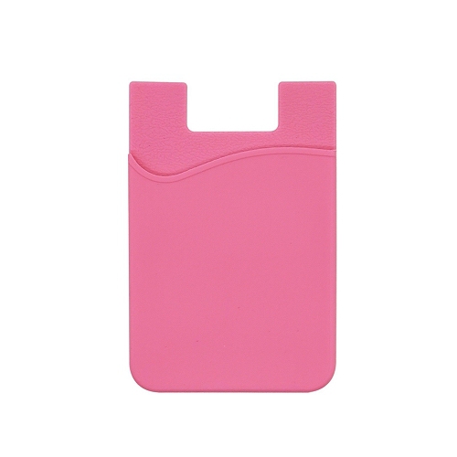TopSave Phone Card Holder Sockets, Silicone Adhesive Stick-on Sleeve Pocket for Smartphones, Pink