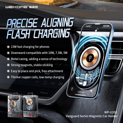 Chargeur magnétique sans fil pour l'auto de WEKOME (wp-U202)