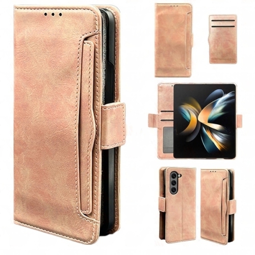 [CS] Étui portefeuille folio en cuir à fente magnétique pour Galaxy Z Fold 6 de Samsung, rose doré