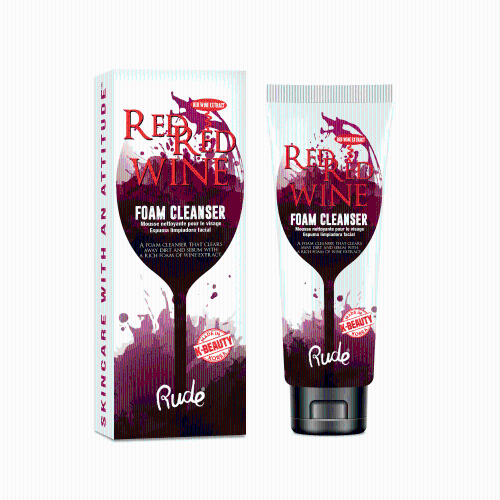 RUDE  Wine Foam Cleanser In Red