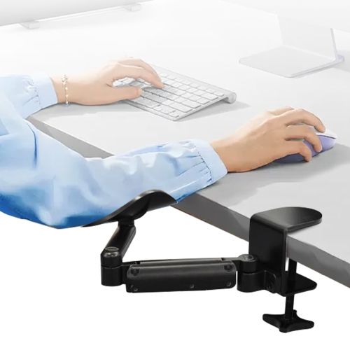 Accoudoir pivotant à 360 degrés avec pince réglable pour bureau | Conçu pour de longues heures de travail et de jeu | Soutien ergonomique | Installat