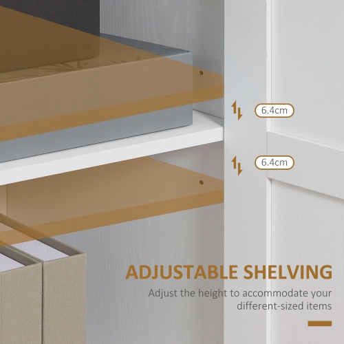 HOMCOM Storage Cabinet Kitchen Buffet Cabinet with 2 Doors and 2 Adjustable Shelves, White