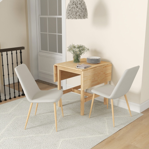 HOMCOM – Table de salle à manger pliable en bois massif, table à abattant pour les petits espaces, table pliante pour la cuisine, salle à manger,