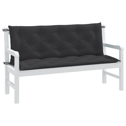 vidaXL Garden Bench Cushions 2pcs Melange Anthracite 150x50x7 cm Fabric
