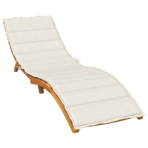 vidaXL Sun Lounger Cushion Melange Cream 200x50x4 cm Fabric