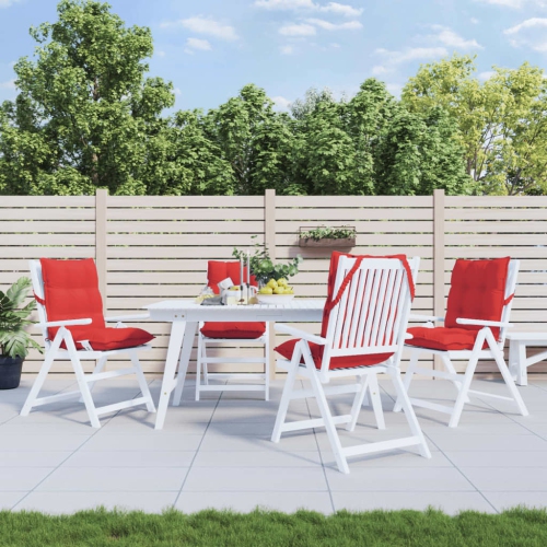 vidaXL Lowback Chair Cushions 4 pcs Red Oxford Fabric