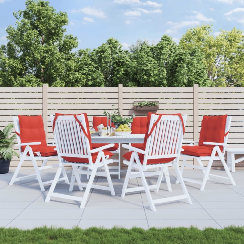 vidaXL Lowback Chair Cushions 6 pcs Red Oxford Fabric