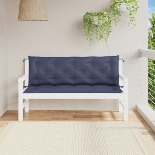 vidaXL Garden Bench Cushions 2pcs Navy Blue 150x50x7cm Oxford Fabric