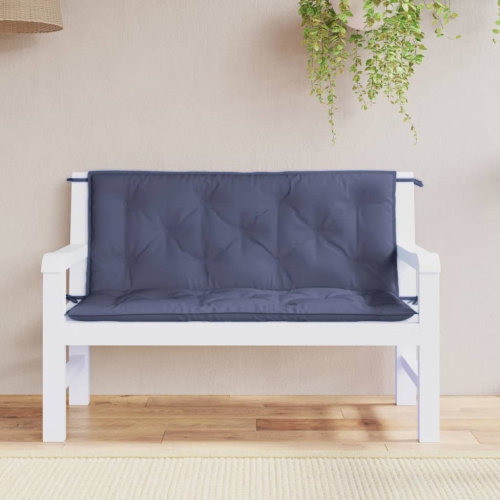 vidaXL Garden Bench Cushions 2pcs Navy Blue 120x50x7cm Oxford Fabric