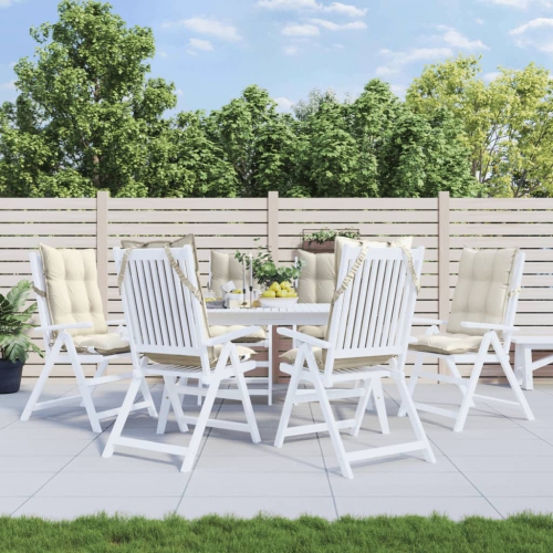 vidaXL Highback Chair Cushions 6 pcs Cream Oxford Fabric