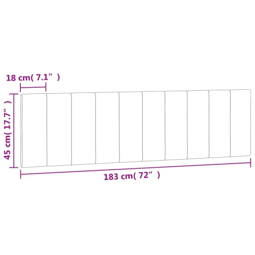 vidaXL Headboard Cushion "Hanko" Light Grey 183 cm Velvet