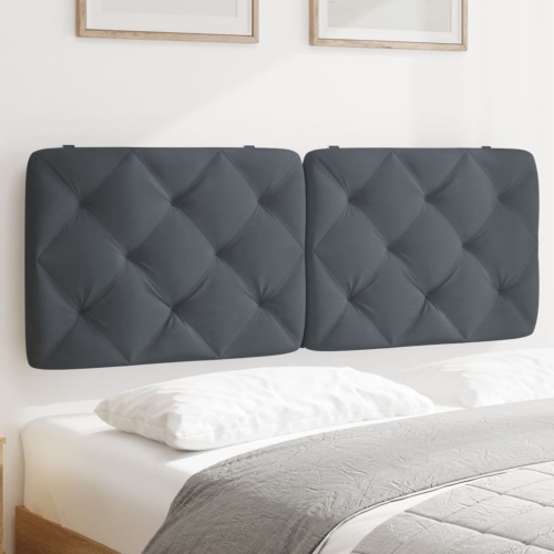 vidaXL Headboard Cushion Dark Grey 137 cm Velvet