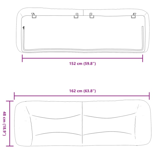 VidaXL – Coussin de tête de lit «&nbsp;Hvar&nbsp;» en similicuir 152&nbsp;cm noir