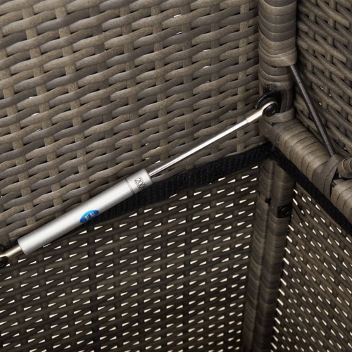 vidaXL Garden Bench with Cushions Grey Poly Rattan