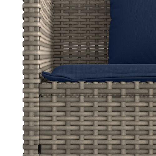 vidaXL Garden Bench with Cushions Grey Poly Rattan