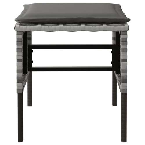 vidaXL Garden Footstools with Cushions 4 pcs Grey Poly Rattan
