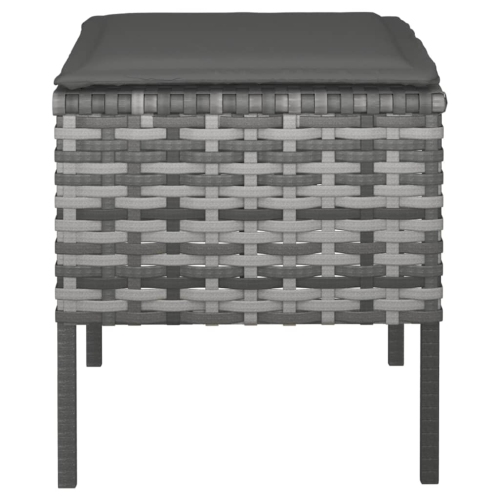 vidaXL Garden Footstools with Cushions 4 pcs Grey Poly Rattan