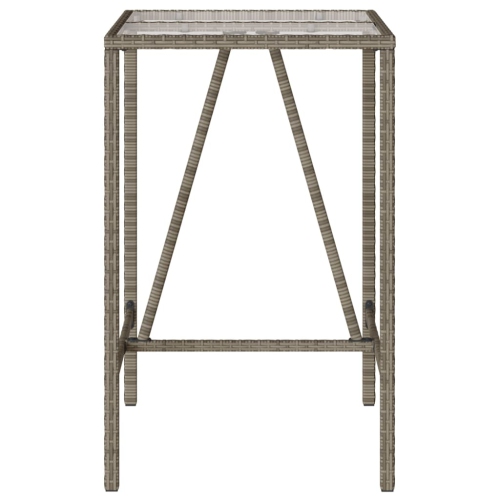 Table de bar d'extérieur vidaXL, gris, 70 x 70 x 70 x 110 cm, rotin synthétique
