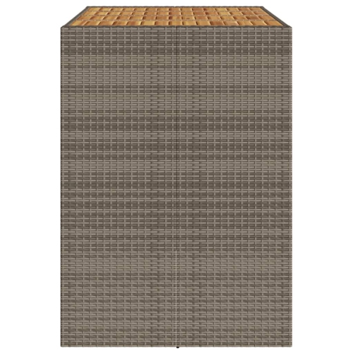 vidaXL Garden Bar Table with Acacia Wood Top Grey 145x80x110 cm Poly Rattan
