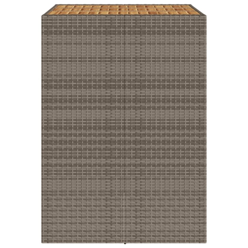 vidaXL Garden Bar Table with Acacia Wood Top Grey 105x80x110 cm Poly Rattan