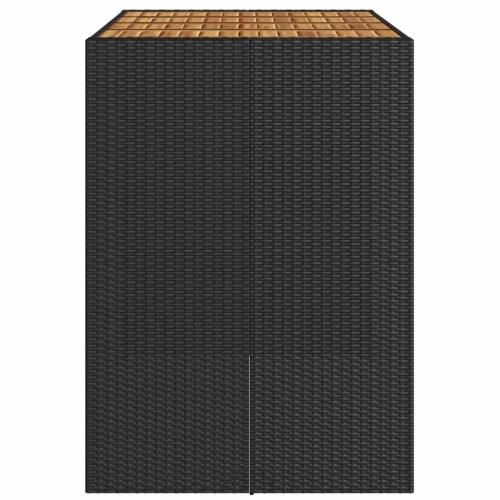 vidaXL Garden Bar Table with Acacia Wood Top Black 145x80x110 cm Poly Rattan