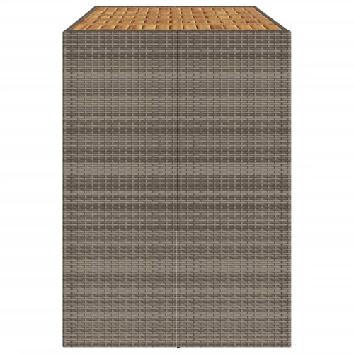 vidaXL Garden Bar Table with Acacia Wood Top Grey 185x80x110 cm Poly Rattan