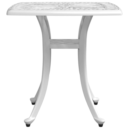 vidaXL Garden Table White 53x53x53 cm Cast Aluminium