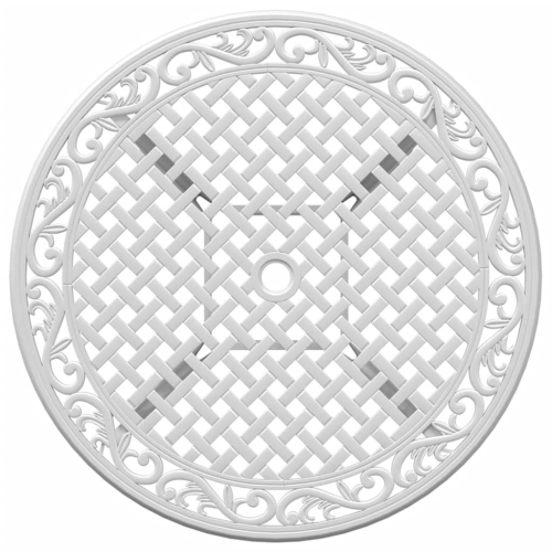 vidaXL Garden Table White Ø90x75 cm Cast Aluminium