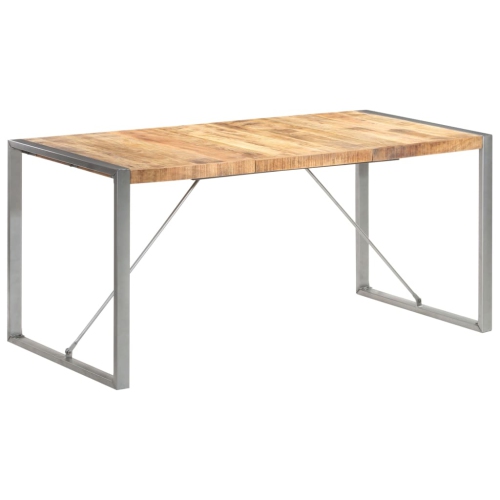 vidaXL Dining Table 160x80x75 cm Solid Rough Mango Wood