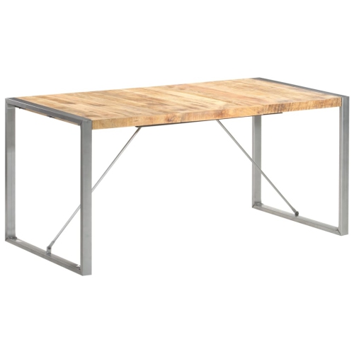 vidaXL Dining Table 160x80x75 cm Solid Rough Mango Wood