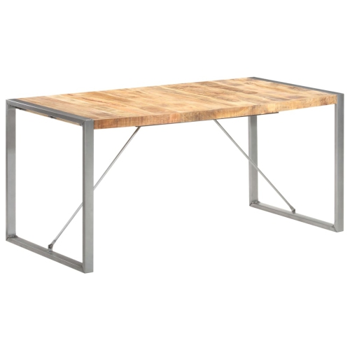 vidaXL Dining Table 160x80x75 cm Solid Rough Mango Wood