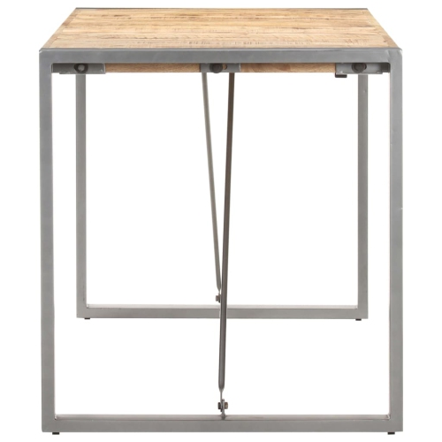 vidaXL Dining Table 140x70x75 cm Solid Rough Mango Wood