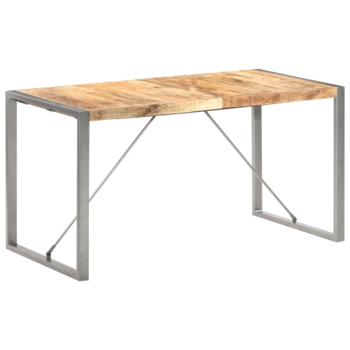 vidaXL Dining Table 140x70x75 cm Solid Rough Mango Wood