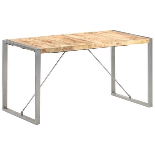 vidaXL Dining Table 140x70x75 cm Solid Rough Mango Wood