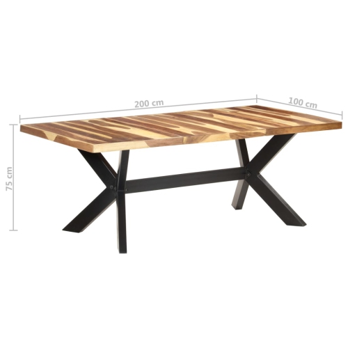 Table de salle à manger en bois massif 75&nbsp;cm 200 x 100 x 100 avec fini miel