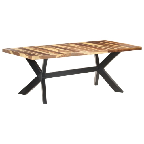 Table de salle à manger en bois massif 75&nbsp;cm 200 x 100 x 100 avec fini miel