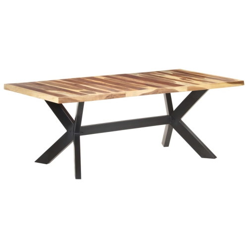 Table de salle à manger en bois massif 75&nbsp;cm 200 x 100 x 100 avec fini miel