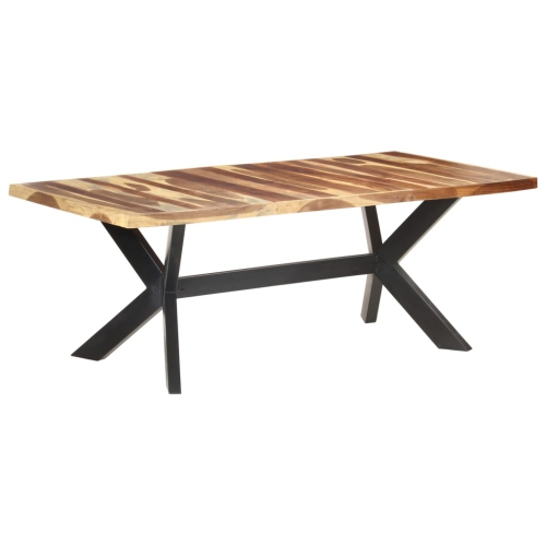 Table de salle à manger en bois massif 75&nbsp;cm 200 x 100 x 100 avec fini miel