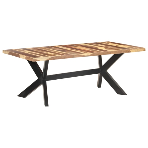Table de salle à manger en bois massif 75&nbsp;cm 200 x 100 x 100 avec fini miel