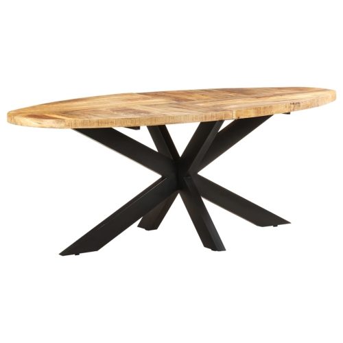 vidaXL Dining Table Oval 200x100x75 cm Rough Mango Wood