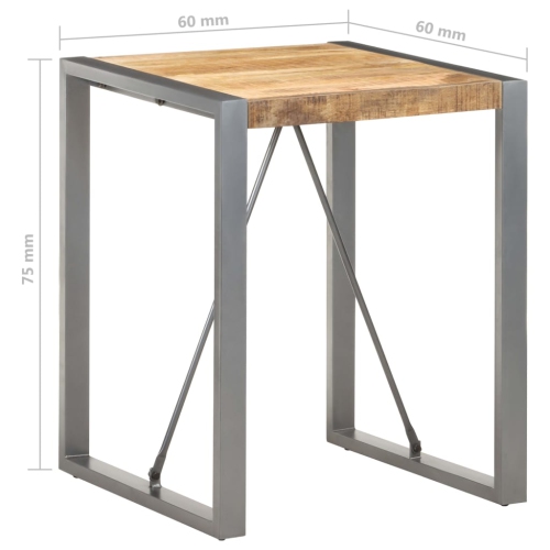 vidaXL Dining Table 60x60x75 cm Solid Rough Mango Wood