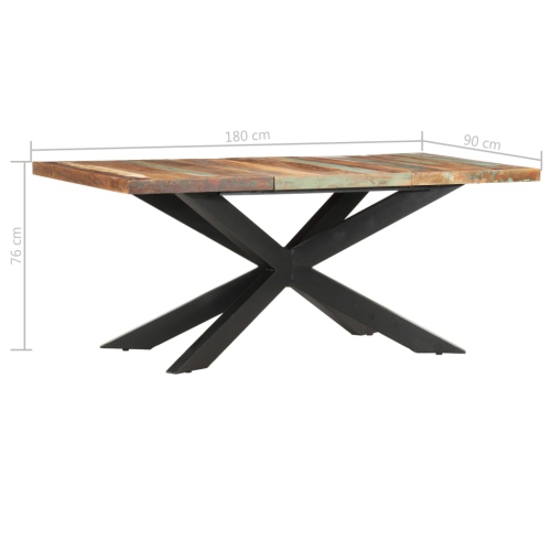 vidaXL Dining Table 70.9"x35.4"x29.9" Solid Reclaimed Wood