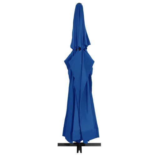 Parasol de jardin avec poteau en aluminium 500&nbsp;cm bleu azur de vidaXL