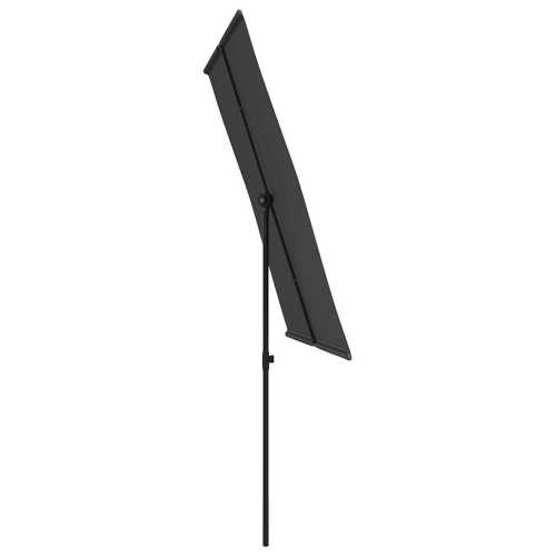 vidaXL Garden Parasol with Aluminium Pole 2x1.5 m Black